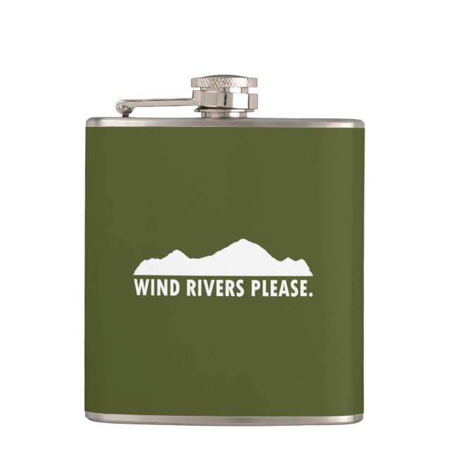 Wind Rivers Please Hip Flask (Front)