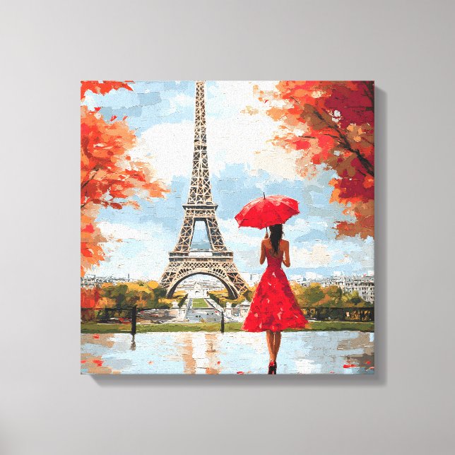 Wind Romance Paris Chic Walk Canvas Print (Front)