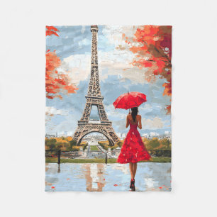 Wind Romance Paris Chic Walk Fleece Blanket