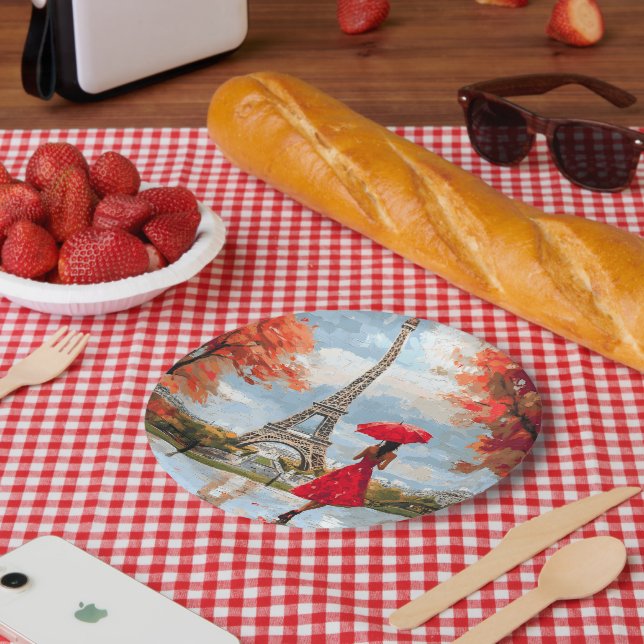 Wind Romance Paris Chic Walk Paper Plate (Picnic)