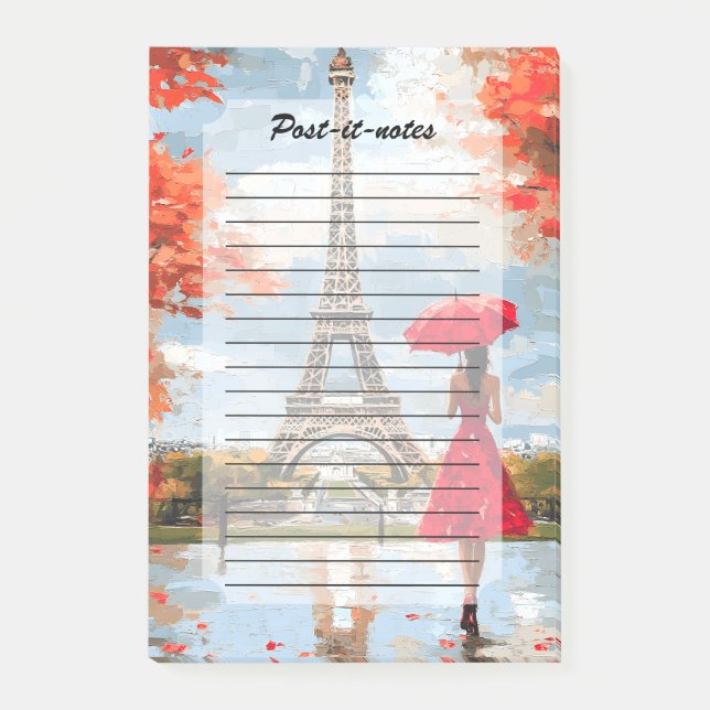 Wind Romance Paris Chic Walk Post-it Notes (Front)