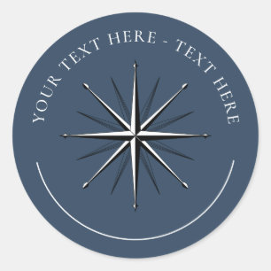 Wind Rose Compass Classic Round Sticker