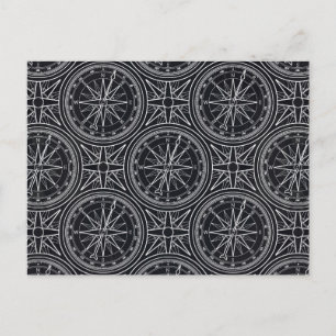 Wind Rose Compass Pattern Postcard