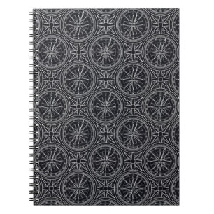 Wind Rose Compass Pattern Spiral Notebook