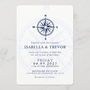 Wind Rose Nautical Wedding Invite