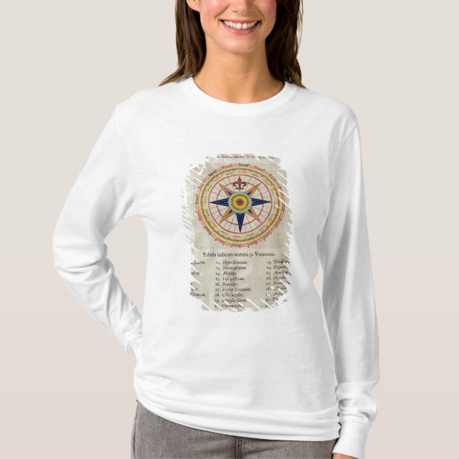 Wind rose with the 32 winds ofthe world T-Shirt (Front)