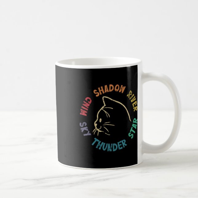 Wind Shadow River Star Thunder Sky Cat Feline Pull Coffee Mug (Right)