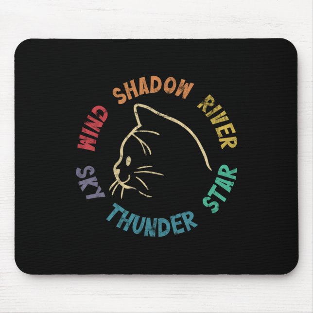Wind Shadow River Star Thunder Sky Cat Feline Pull Mouse Pad (Front)