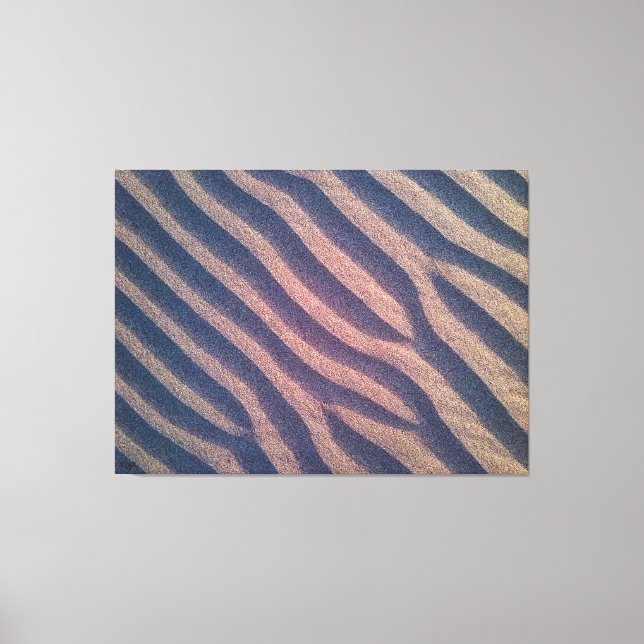 Wind Shaped Zebra Stripes in Sand Photo Canvas Print (Front)