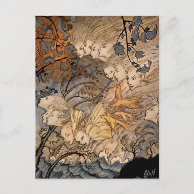 “Wind Sprites” by Arthur Rackham Postcard (Front)