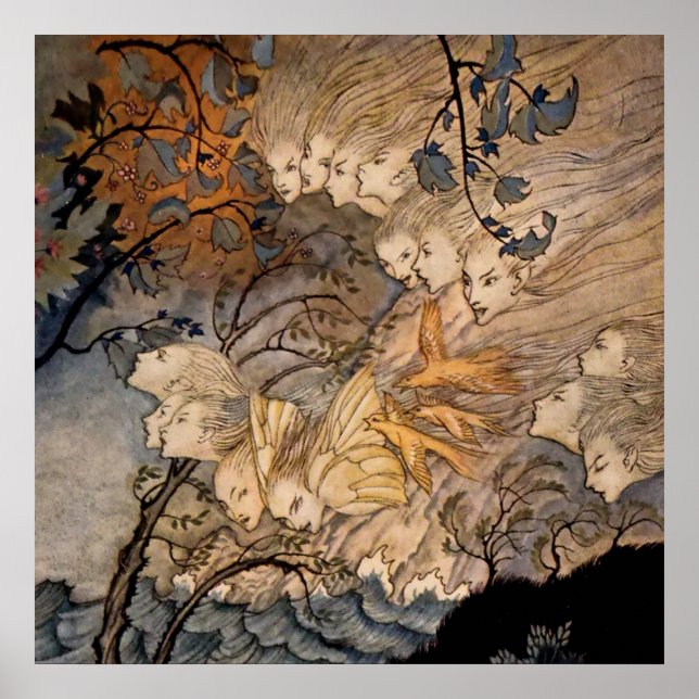 “Wind Sprites” by Arthur Rackham Poster (Front)