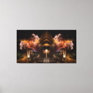 Wind Storm Fractal Art Wrapped Canvas Print