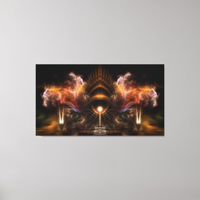 Wind Storm Fractal Art Wrapped Canvas Print (Front)
