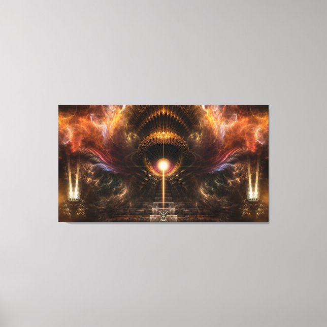 Wind Storm Fractal Art Wrapped Canvas Print II (Front)