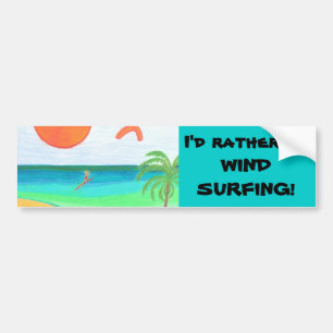 Wind Surfing Bumper Sticker