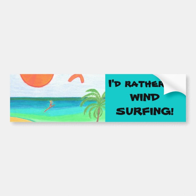Wind Surfing Bumper Sticker (Front)