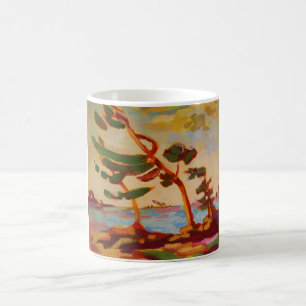 Wind-swept trees coffee mug