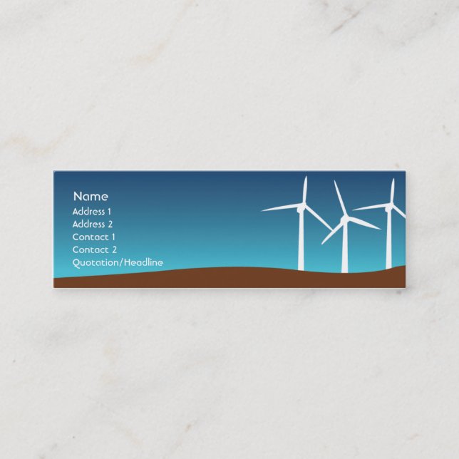 Wind Towers - Skinny Mini Business Card (Front)