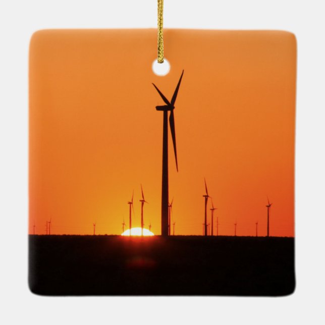 Wind Turbine Ceramic Ornament (Back)