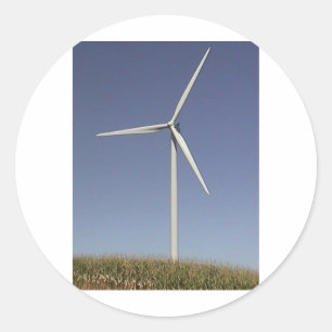 Wind Turbine Classic Round Sticker
