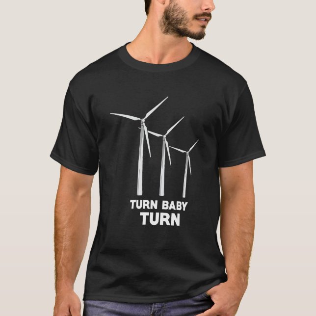 Wind Turbine Engineering Renewable Energy Windmill T-Shirt (Front)