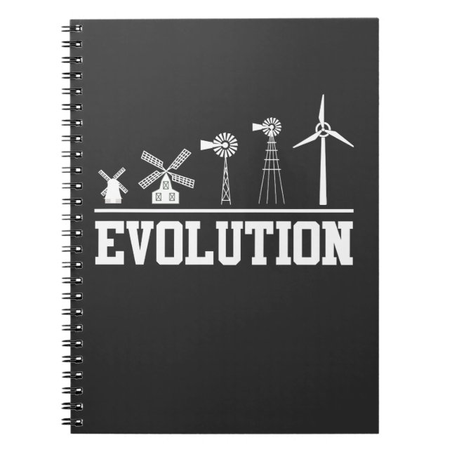 Wind Turbine History Clean Energy Evolution Notebook (Front)