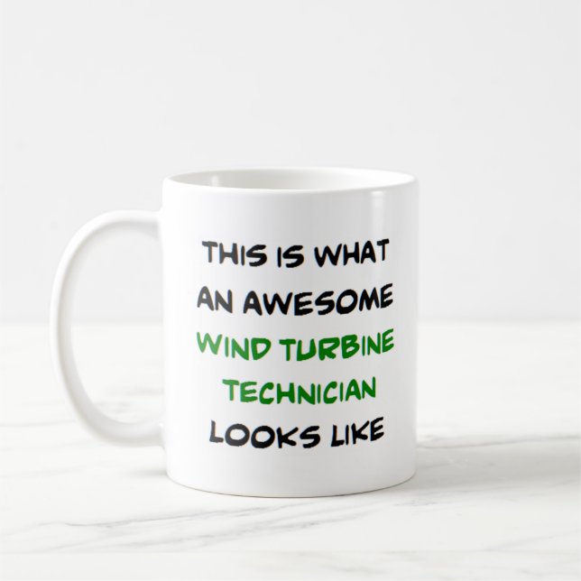 wind turbine technician, awesome coffee mug (Left)