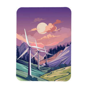 Wind turbines in mountainous magnet