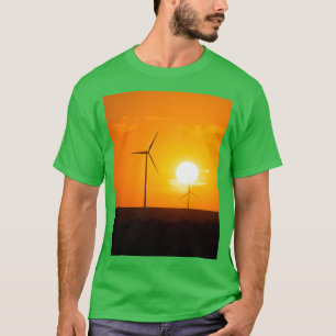 Wind turbines silhouettes T-Shirt