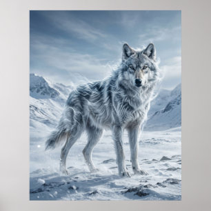 Wind Wolf Frozen Highlands Poster