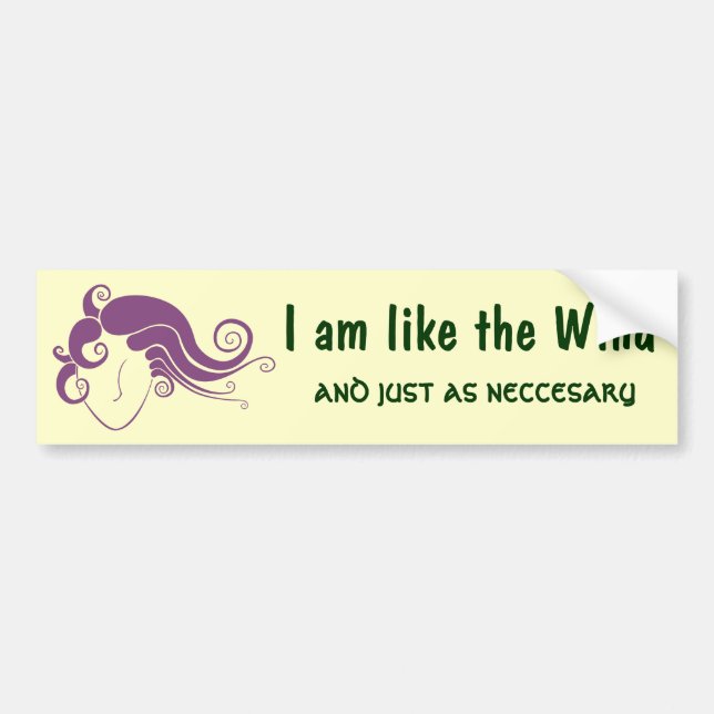 Wind Woman Design Bumper Sticker (Front)