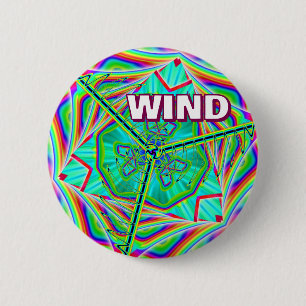 WIND (you may change the word) 6 Cm Round Badge