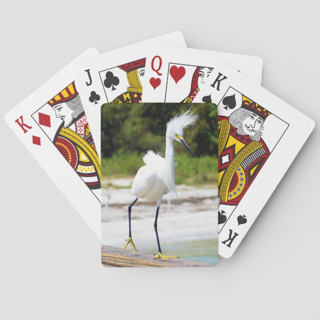 Windblown Egret Deck of Cards (Back)