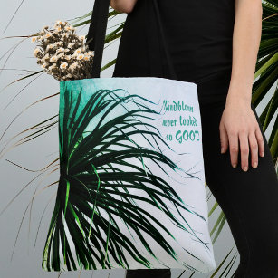 Windblown Palm Tree Tropical Chic Tote Bag