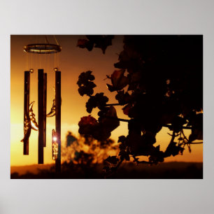 windchime sunset poster