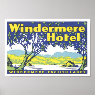 Windermere Hotel English Lakes Poster