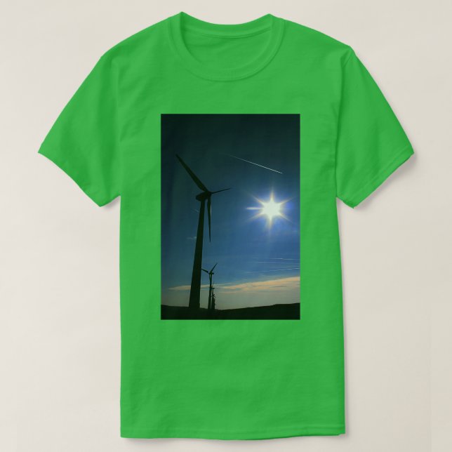 Windfarm and Blue Sky T-Shirt (Design Front)