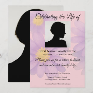 Windflower memorial invitation