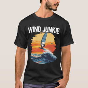 Windfoiling Board Wind Junkie Wing Foil Surfing  T-Shirt