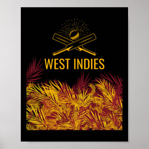 Windies Maroon Cricket Jersey Caribbean Cricket Poster