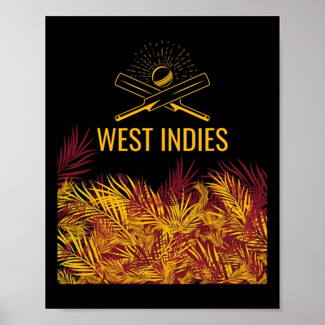 Windies Maroon Cricket Jersey Caribbean Cricket  Poster (Front)