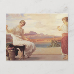 Winding the Skein Yarn Fine Art Postcard