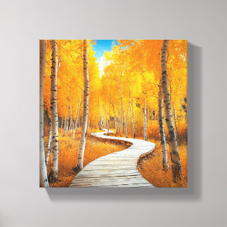 Winding Through the Golden Forest Canvas Print