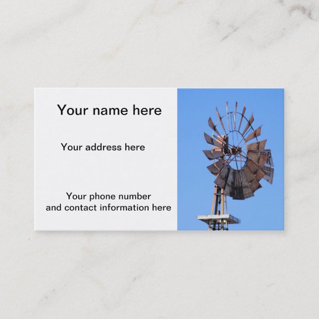 Windmill 1 business card (Front)
