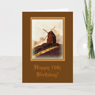 Windmill 70th Birthday Card