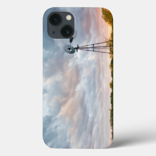 Windmill And Clouds At Sunset iPhone 13 Case