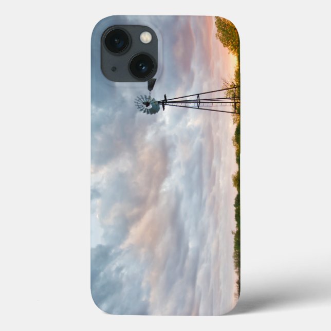 Windmill And Clouds At Sunset Case-Mate iPhone Case (Back)