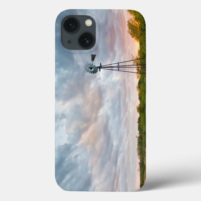 Windmill And Clouds At Sunset Case-Mate iPhone Case (Back)