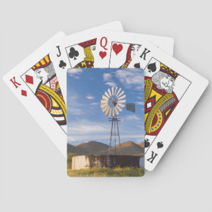 Windmill And Dam In The Karoo At Sunrise Playing Cards