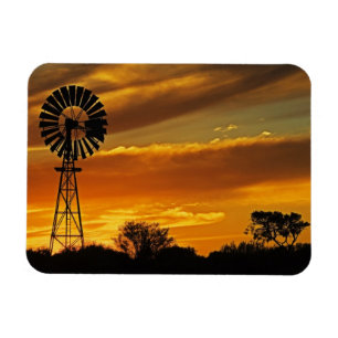 Windmill and Sunset, William Creek, Oodnadatta Magnet